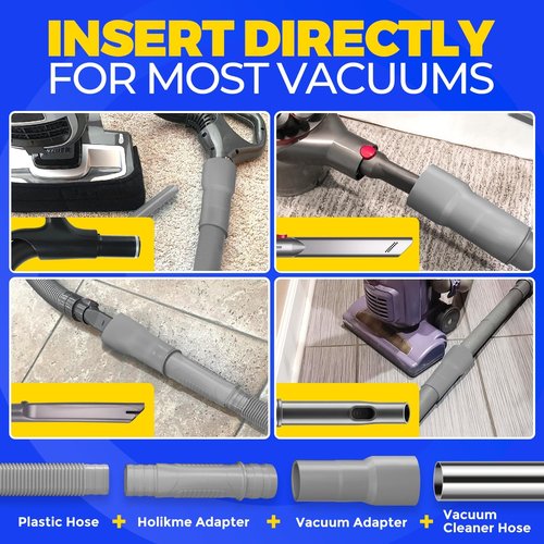 Holikme Dryer Vent Cleaner Kit - 2 Pieces Lint Vacuum Attachment & Flexible Brush | Grey