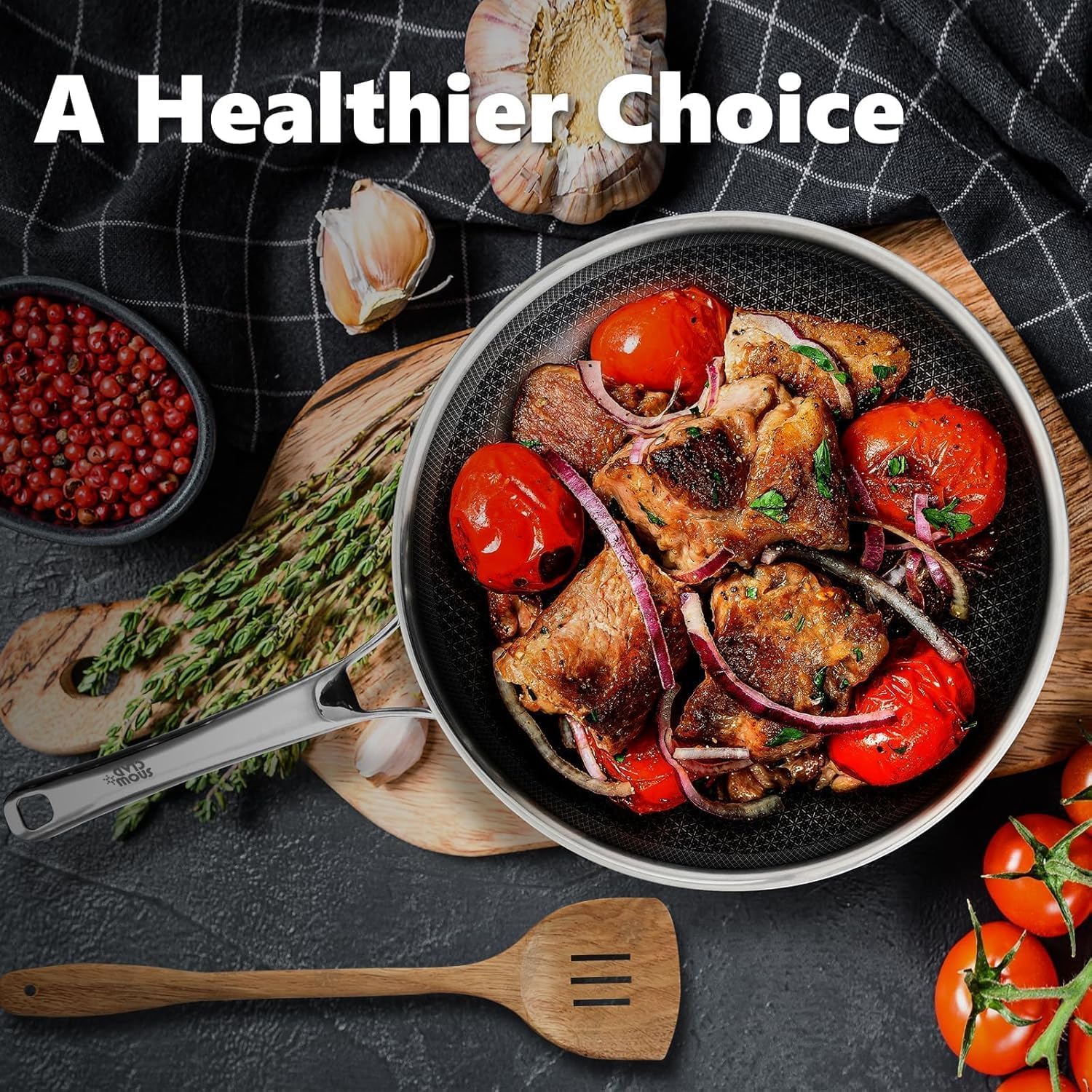 OATOFP Non-Stick Frying Pan - 12 Inch Hybrid Skillet with Lid | Dishwasher & Oven-Safe, PFOA-Free Cookware