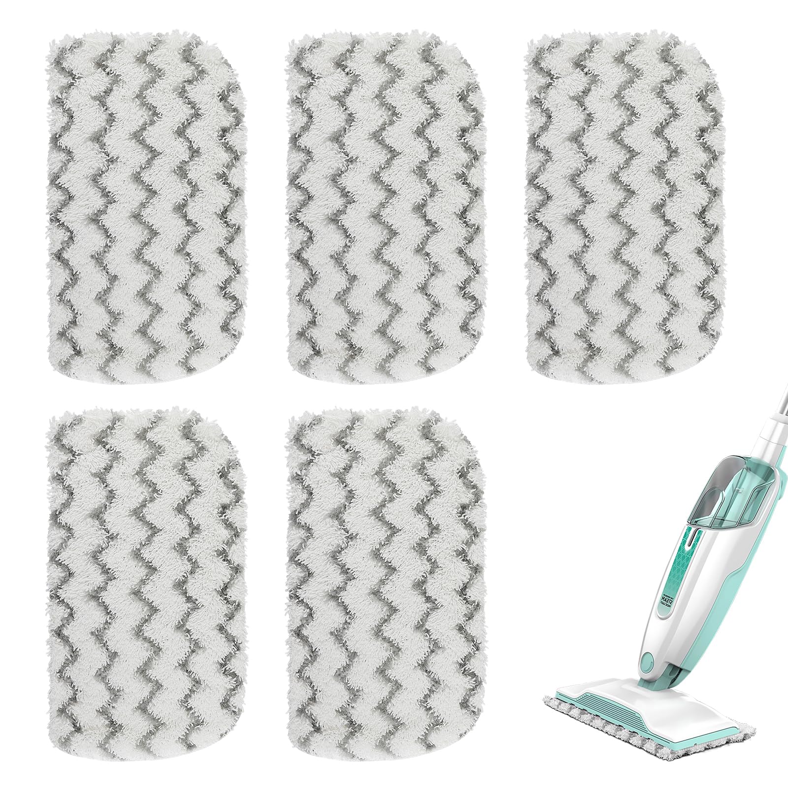 Sgizoku S1000 S2001 Steam Mop Replacement Pads for Shark Steam Mop S1000 S1000A S1000C S1000WM S10001C S1200 & S2001 SteamSpot Steam Mop - Dirt Grip, Washable & Reusable for All Floor Clean - 5Pack