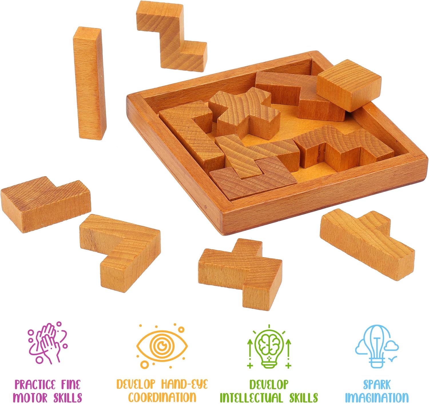 Wooden Brain Teaser Puzzles - Engaging Challenges for Kids & Adults | Perfect for Mental Workout