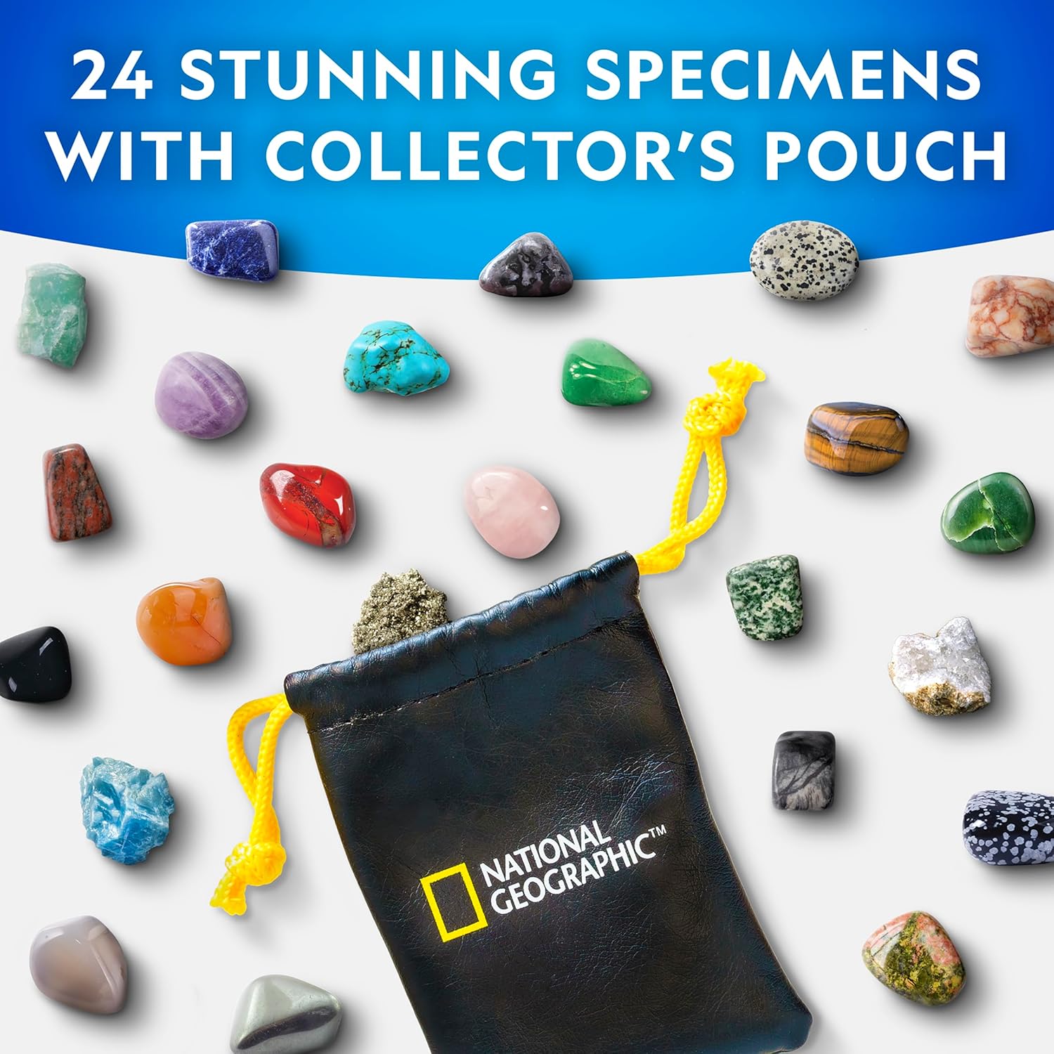 National Geographic 2026 Gemstone Advent Calendar - 24 Gems for Kids with Mini Dig Kit | Complete Rock Collection