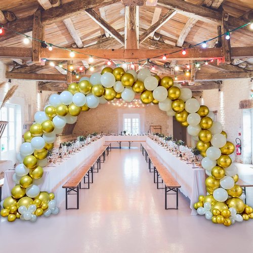 Gold Metallic Balloons - 12 Inch Latex Helium Balloons | 100pcs for Birthday & Wedding Decor