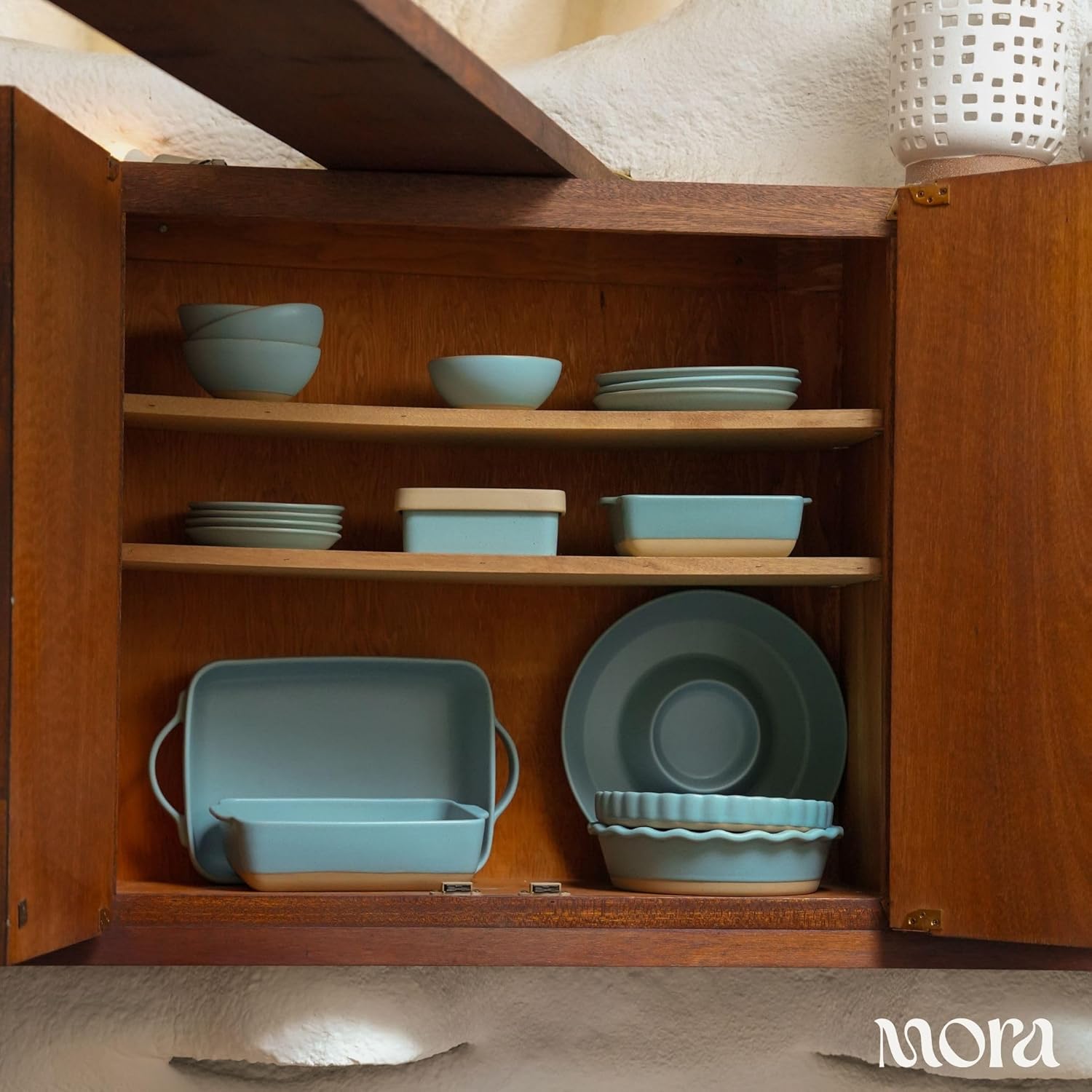 Mora Ceramic Baking Dishes Set of 2 | Versatile Casserole & Loaf Pans - 7x11 in Porcelain, Freezer Safe - Iris