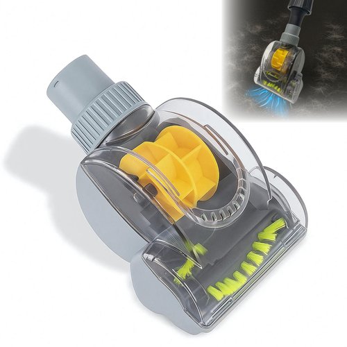 1-1/4'' Vacuum Turbo Brush Attachment for Pet Hair Removal – Fits Shop Vacs 1.25”(32mm) Hoses with Adapter– Air Driven Turbo Brush Compatible with Most Vacuum Cleaners Outer Diameter Hose 1-1/4