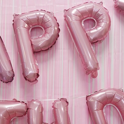 GREATRIL Metallic Pink Happy Birthday Banner - Festive Party Decorations for Unicorn & Princess Themes