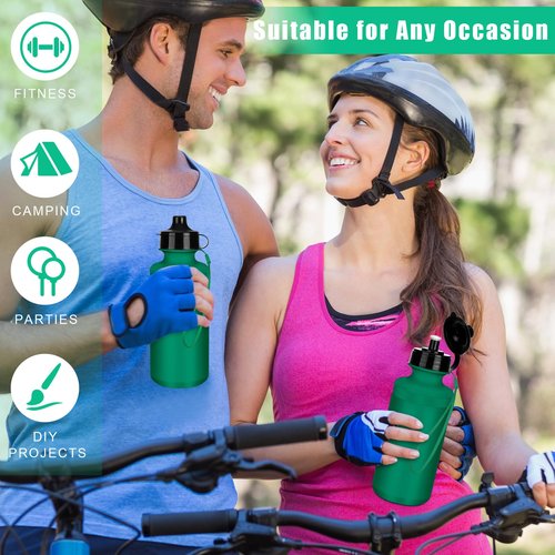 Zubebe 36 Pcs Sports Water Bottles Bulk Squeeze Reusable Bpa-free Plastic Water Bottles End of the Year Gifts Summer Gifts for Students Travel Hiking Cycling Sport Event Team Gift(Dark Green)