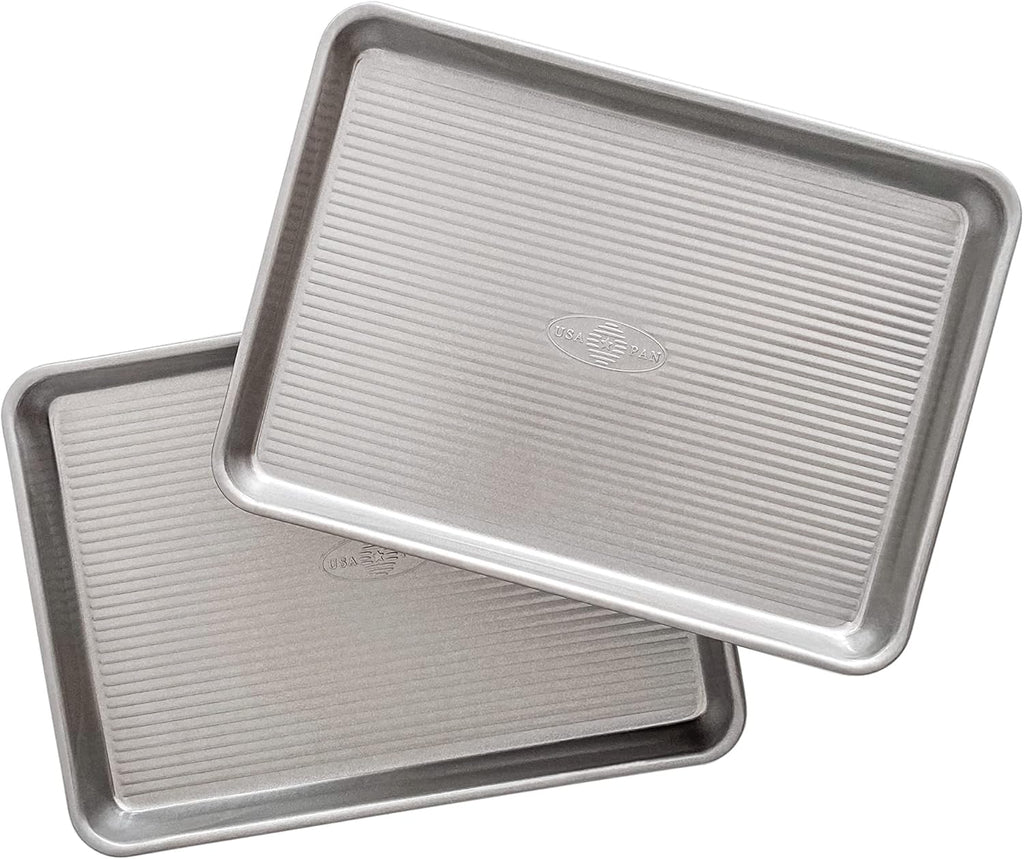 USA Pan Nonstick Quarter Sheet Pan Set - Perfect for Baking | Set of 2 Durable Pans