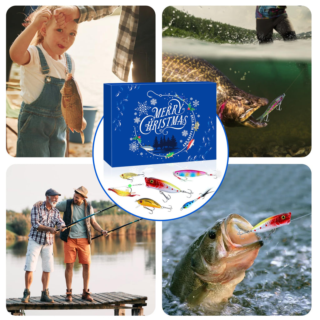 Fishing Advent Calendar 2025 for Teen Boys Adult Fisher Men Fishing Lures Advent Calendar 2025 for Christmas Countdown Adv ent Fishing Gear Cale ndar 2025 Christmas Gifts for Teens Men