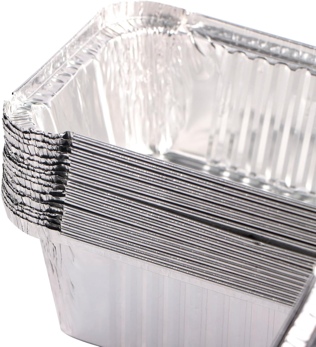 Webake Large Aluminum Foil Bread Pans - 9 x 5 Inch Disposable Baking Containers | Pack of 30 with Lids
