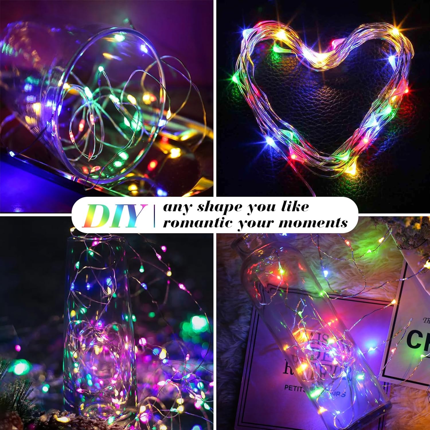 ZGWJ Fairy Lights - 12 Pack Battery Operated 7ft Mini LED String Lights | 3 Modes for DIY Decor