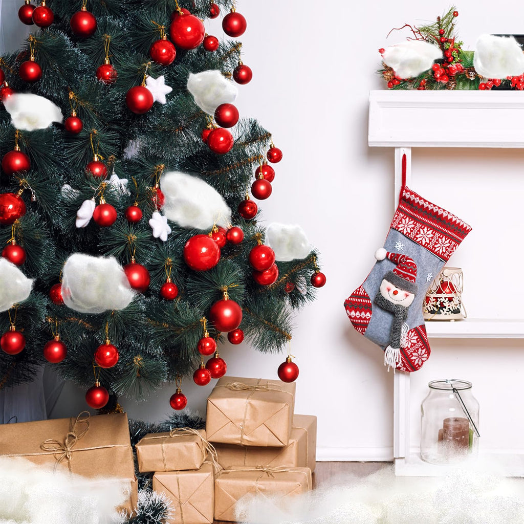 Cididu 1000g Fake Snow Clouds Decorations, 35.27 oz Fluffy Artificial Fiber Fill, White Soft Indoor Home Decor for Village Display, DIY Winter Crafts, Christmas Tree Safe and Reusable