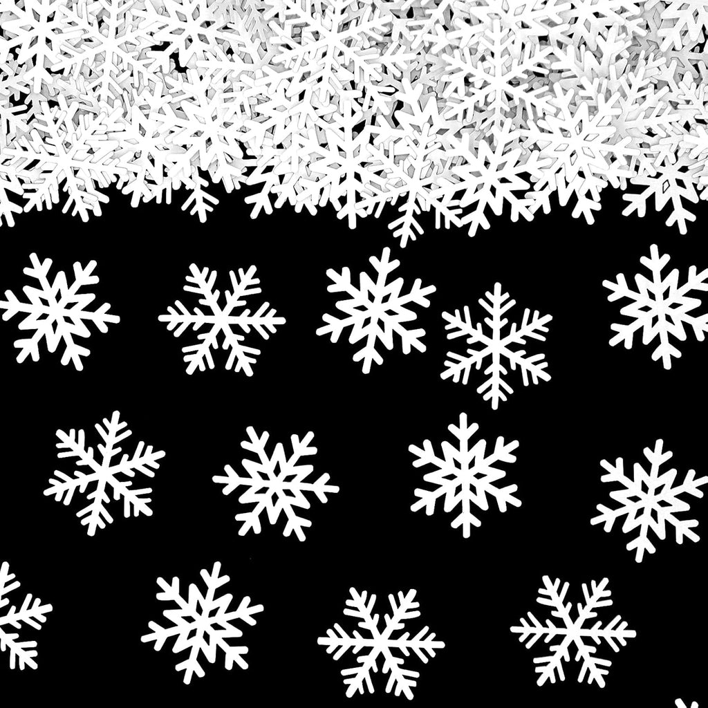Skiennix 200PC White Snowflake Confetti - Perfect for Winter Wonderland Parties & Holiday Decor