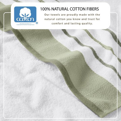 Great Bay Home Decorative Hand Towel Set - Cotton 4 Pack 26x16 Hand Towel Set - Durable Towels for Bathroom Decor (Desert Sage Green/Moss Green)