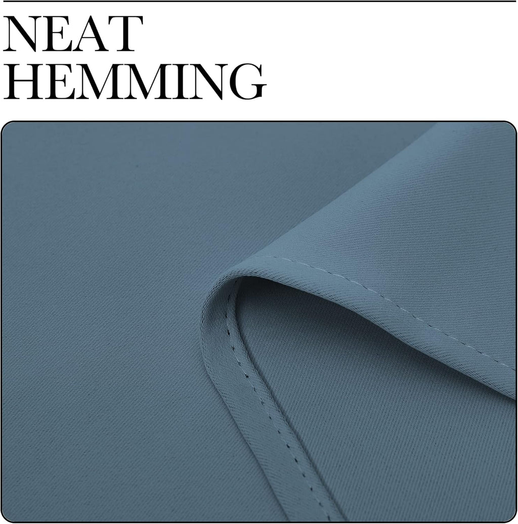 NICETOWN Smoky Blue Blackout Curtains - Thermal Insulated Drapes for Living Room | 68" Length, 55" Wide, 2 Panels