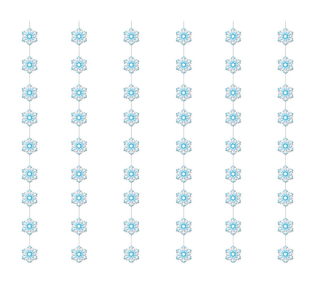 Beistle Snowflake Stringers 78" (Blue/White), Pack of 6