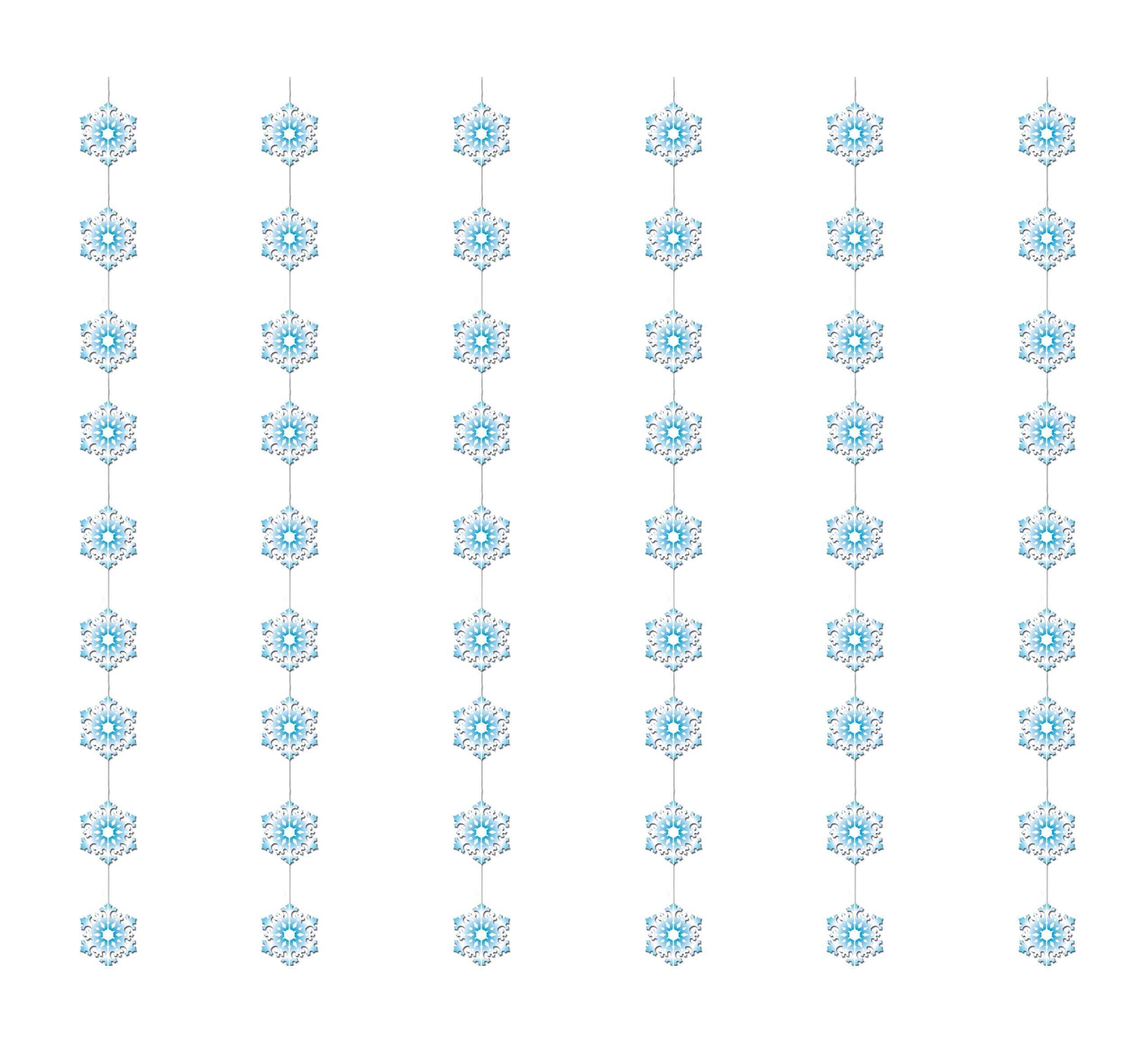 Beistle Snowflake Stringers 78" (Blue/White), Pack of 6
