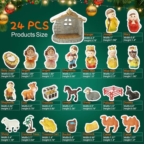 Little People Nativity Advent Calendar - 24-Day Countdown to Christmas | Religious Jesus Birth Scene for Kids & Adults