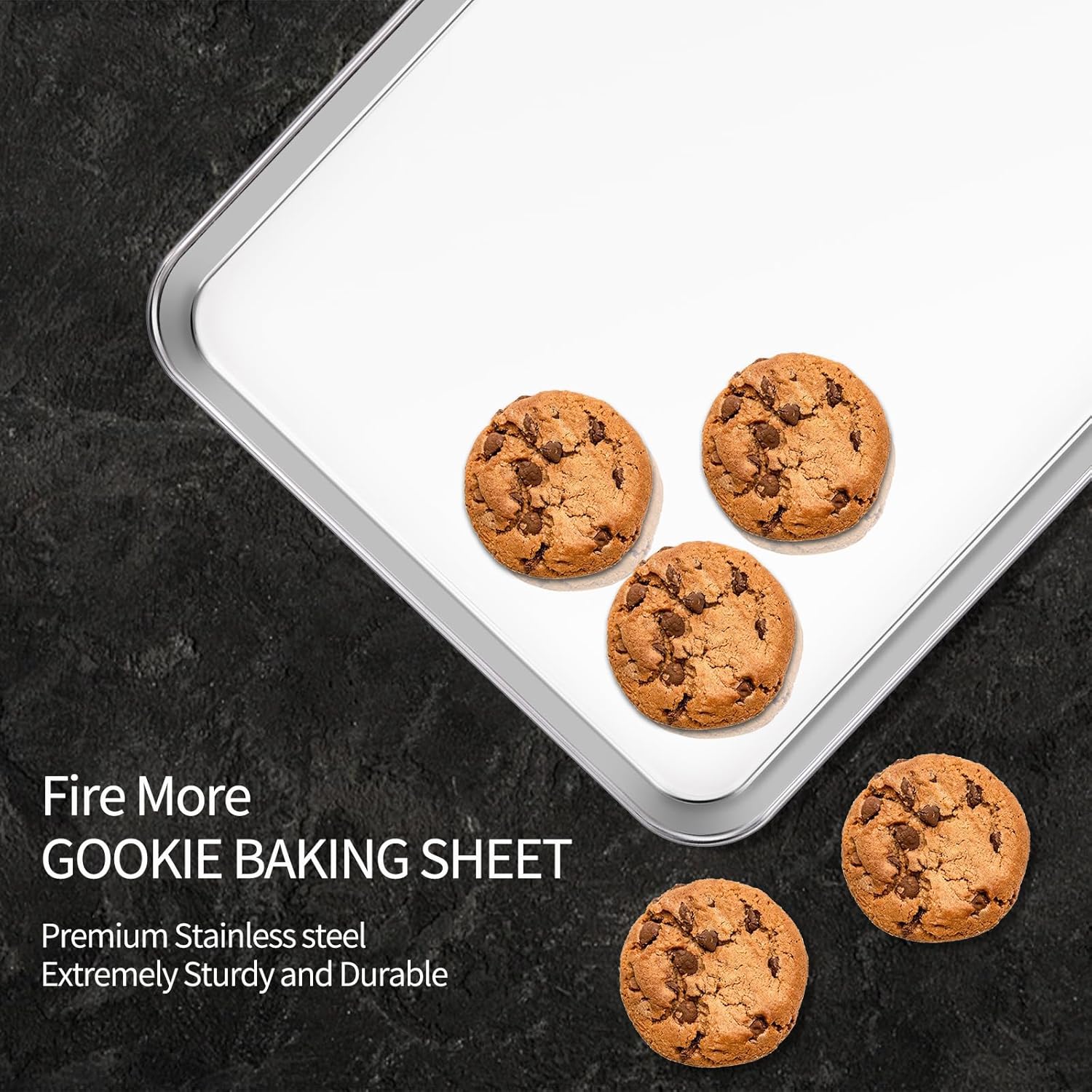 Skiennix Baking Sheet Set - 18 Inch Commercial Grade Stainless Steel Pans | Healthy, Non-Toxic & Easy Clean