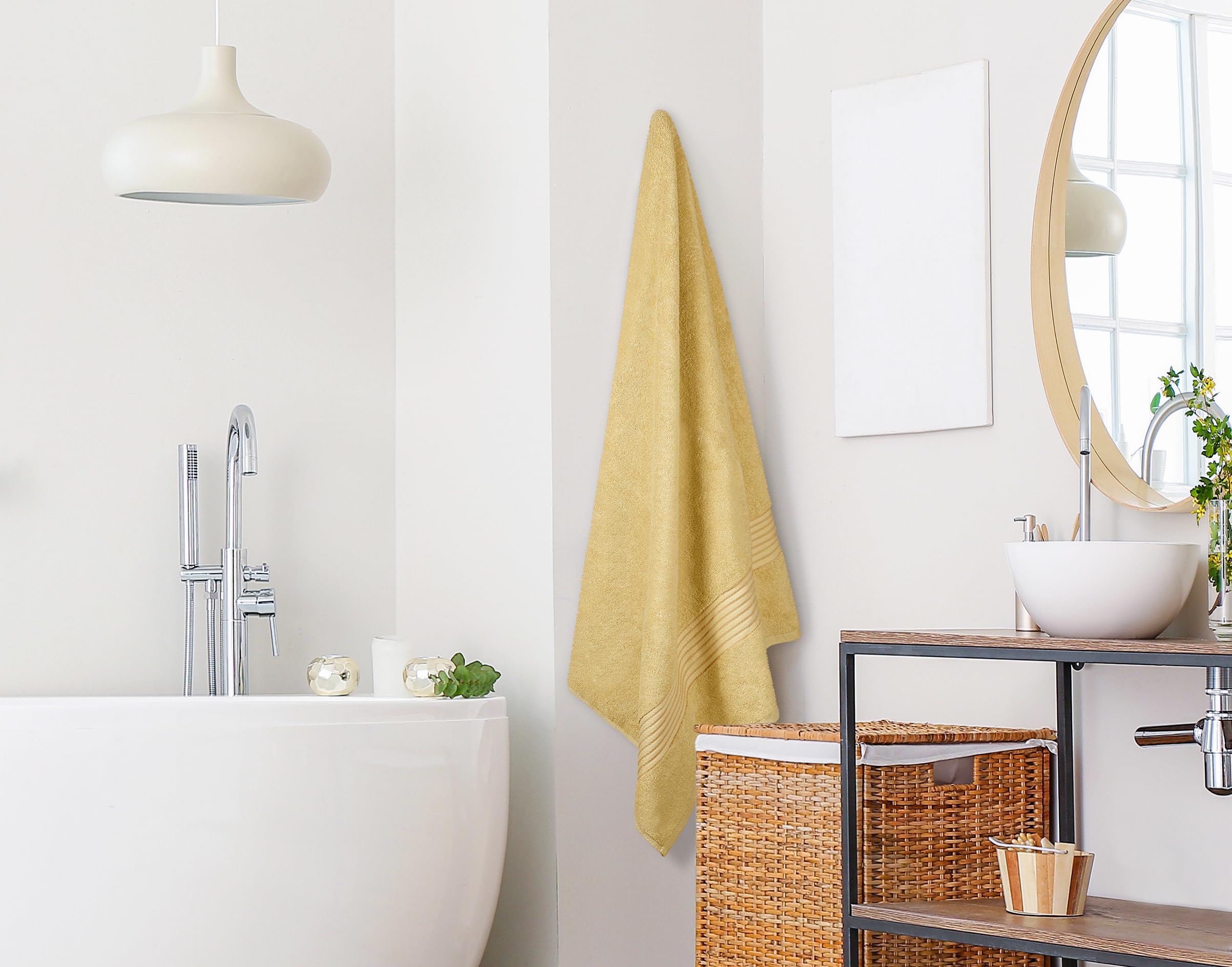 Utopia Towels Bath Sheets 35x70 inches 100% Cotton Soft and Absorbent 2 Pack Beige