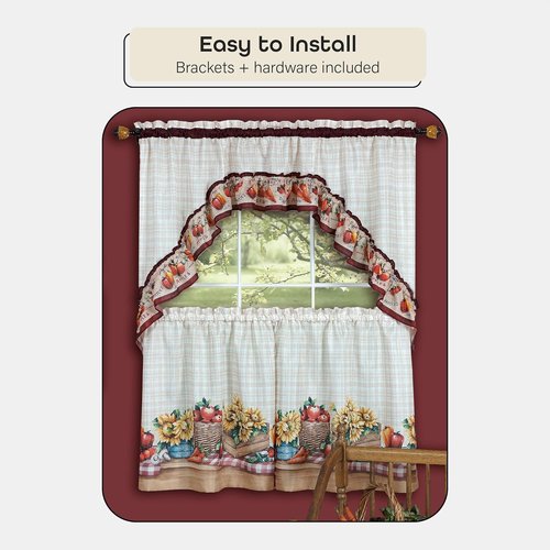 Achim Home Decor Camino Lincroft Decorative Window Curtain Rods - Telescopic, 48-86 Inches, Lightweight & Easy to Install