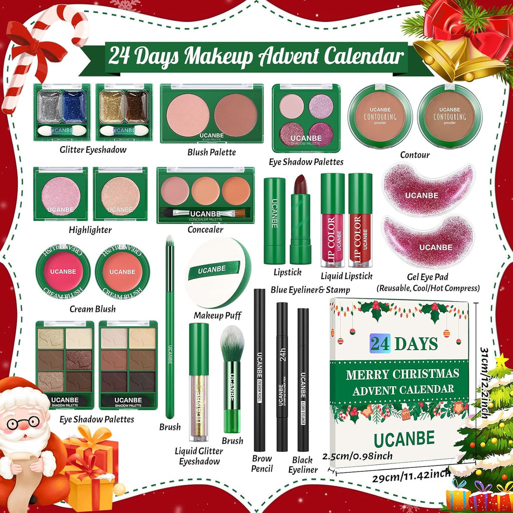UCANBE 2025 Makeup Advent Calendar - 24 Days of Holiday Beauty Surprises for Women & Teens