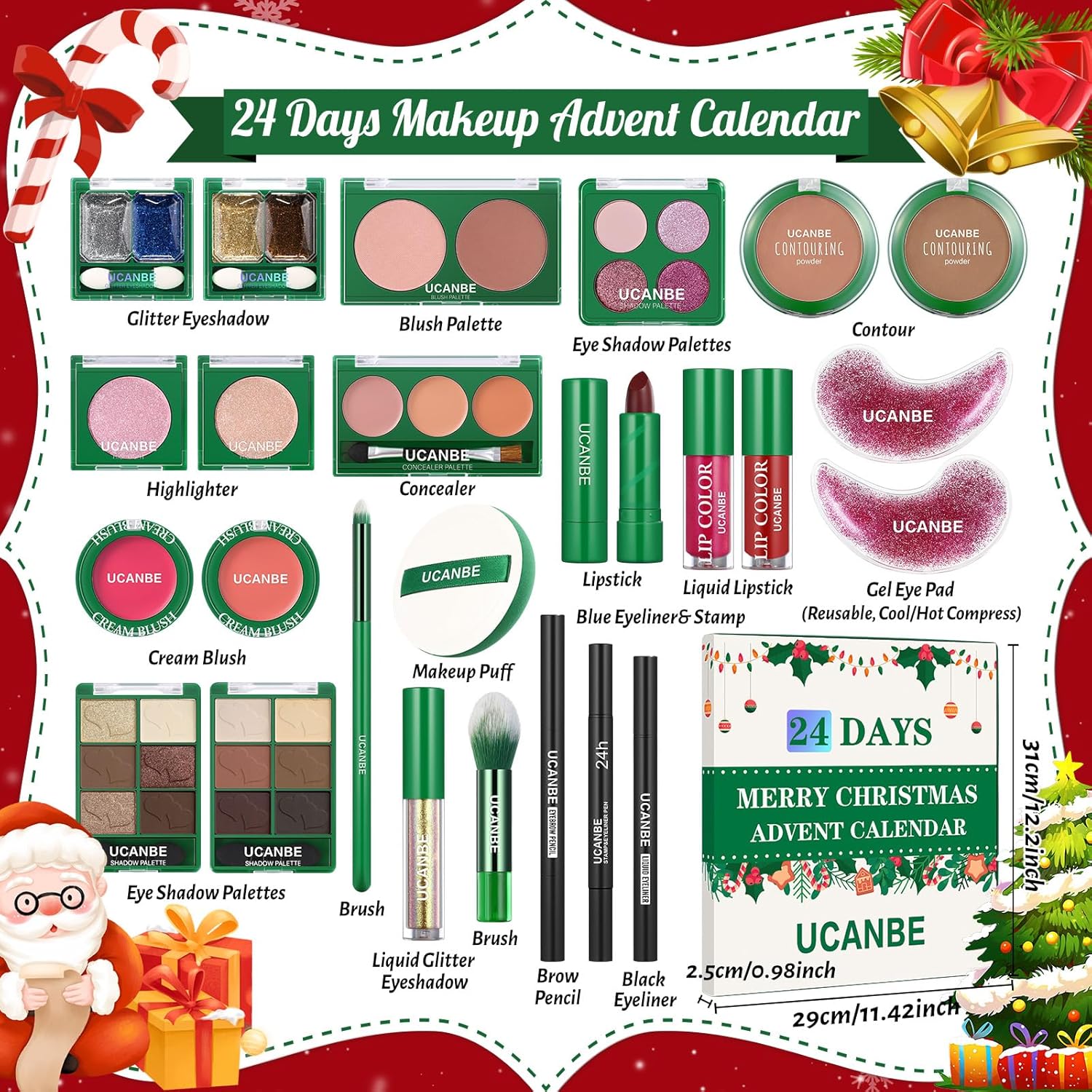 UCANBE 2025 Makeup Advent Calendar - 24 Days of Holiday Beauty Surprises for Women & Teens
