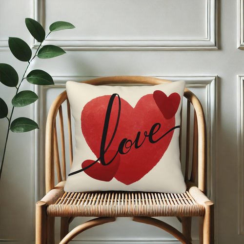 AGAXOZW Valentine's Day Throw Pillow Covers Set of 4, 18x18 Inches Love Heart Pillow Covers Home Décor for Sofa Couch Bedroom Valentines Day Decorations