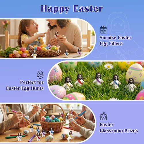 Little Jesus | 25 PCS Mini Jesus Figurines - Original Design Religious Party Favors & Baptism Gifts