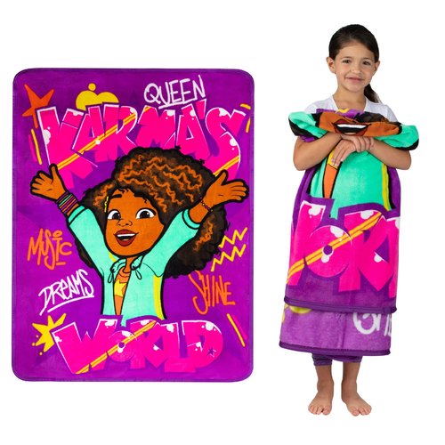 Karma's World Kids Bedding Super Soft Plush Micro Raschel Throw, 46 in x 60 in, by Franco