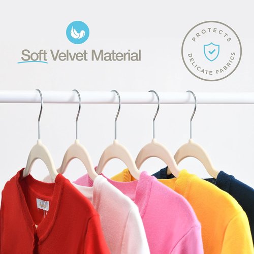 Home-it Premium Velvet Hangers - 50 Pack Ivory Non-Slip Heavy Duty Clothes Hangers | Ultra Thin Design for Suits, Jackets, and Pants