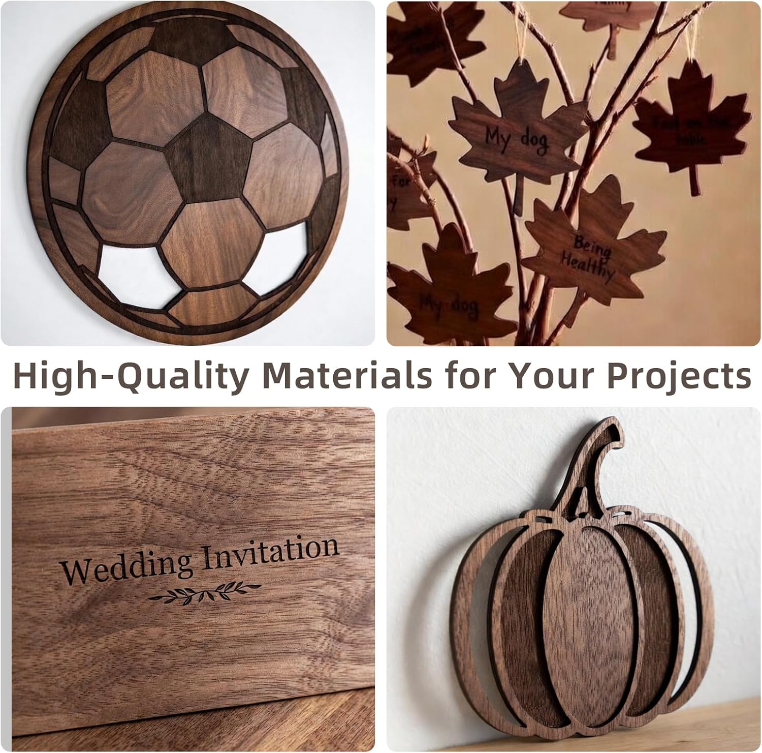 Walnut Plywood Sheets - 1/8 Inch Thick, 12x12 Inch | 6 Pack for Laser Cutting & DIY Crafts