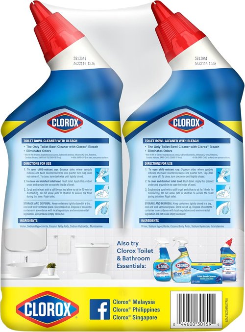 Clorox Toilet Bowl Cleaner - Fresh Scent, 24 Fl Oz - Powerful Stain Removal & Disinfection