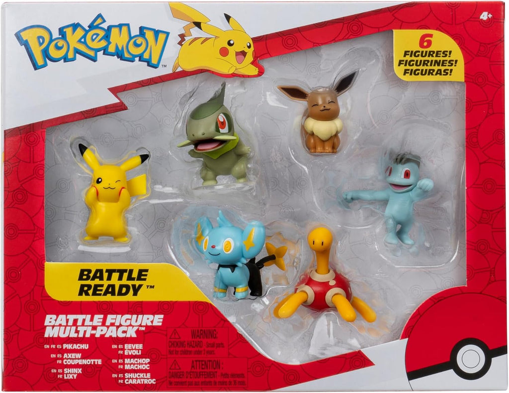 Pokémon PKW3614 Battle Figure Multipack - 6 Official 5cm Figures Including Pikachu, Evoli & More