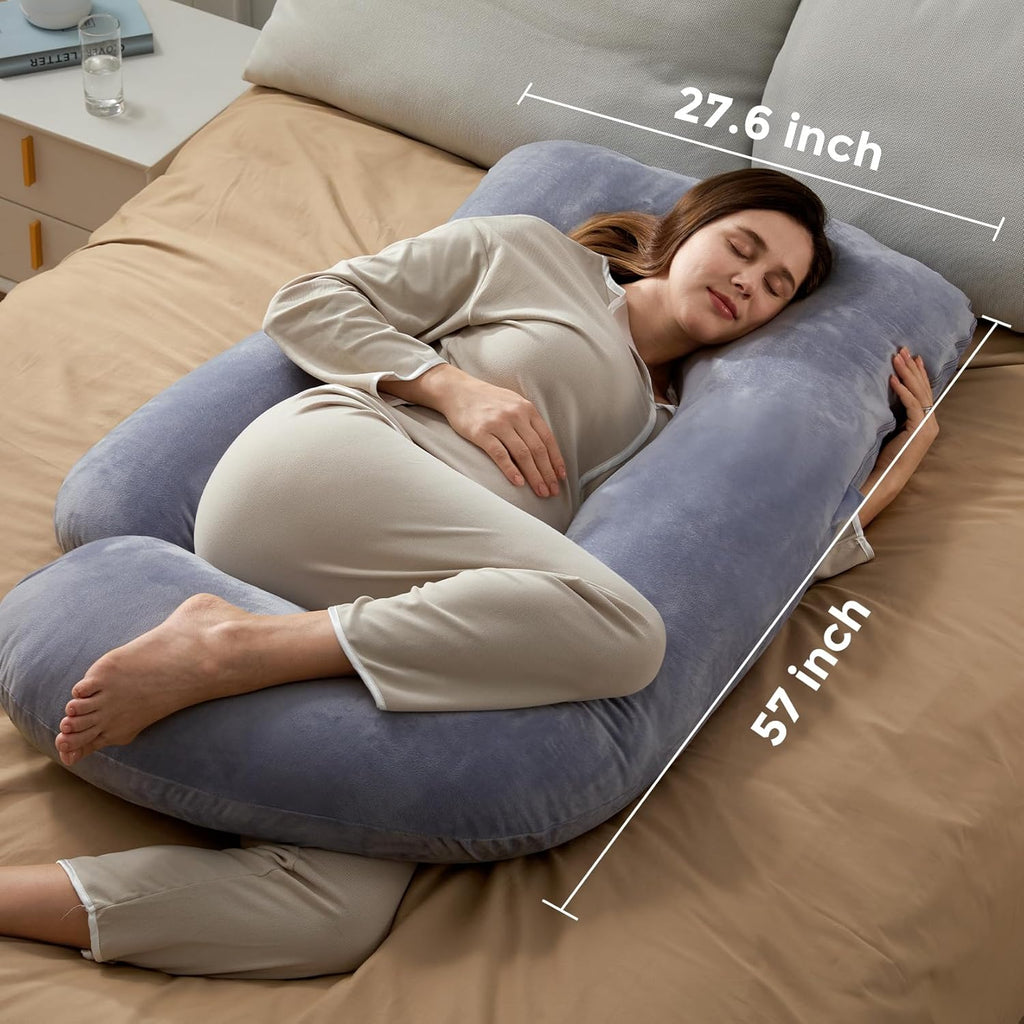 Momcozy Pregnancy Pillow - Cooling Comfort for Hot Sleepers | Comfortable Support for Expecting Moms
