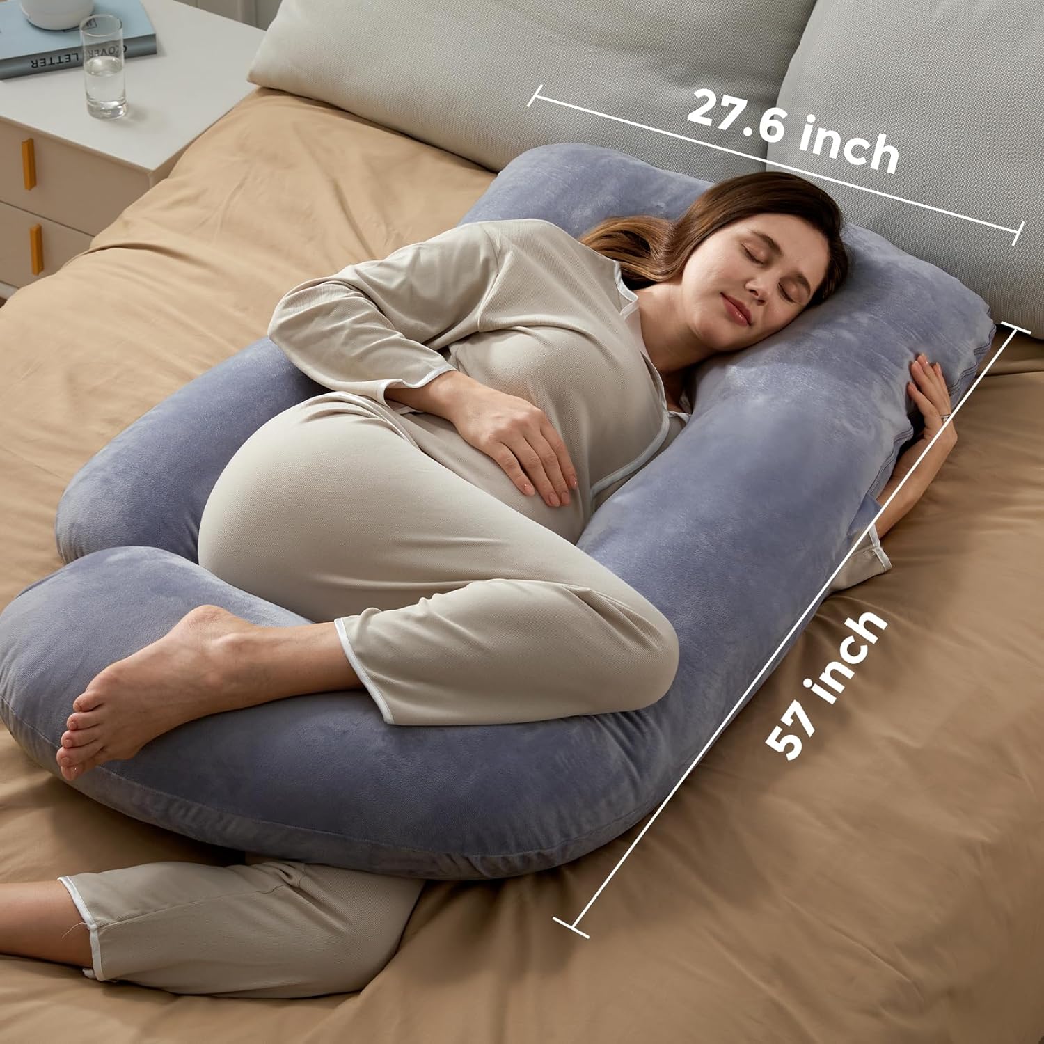 Momcozy Pregnancy Pillow - Cooling Comfort for Hot Sleepers | Comfortable Support for Expecting Moms