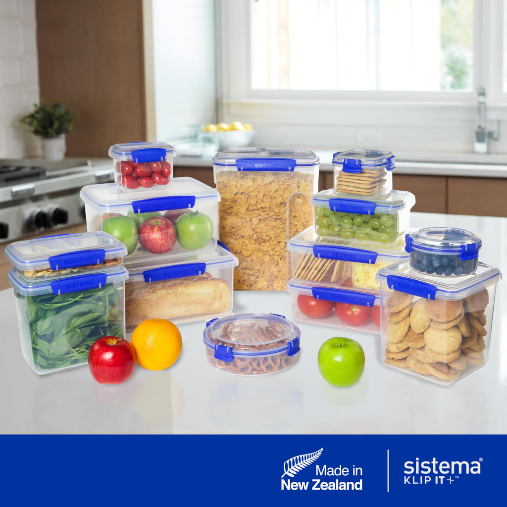 Sistema KLIP IT Large 5L Food Storage Container, Airtight & Stackable, Dishwasher, Freezer, & Microwave-Safe, BPA-Free