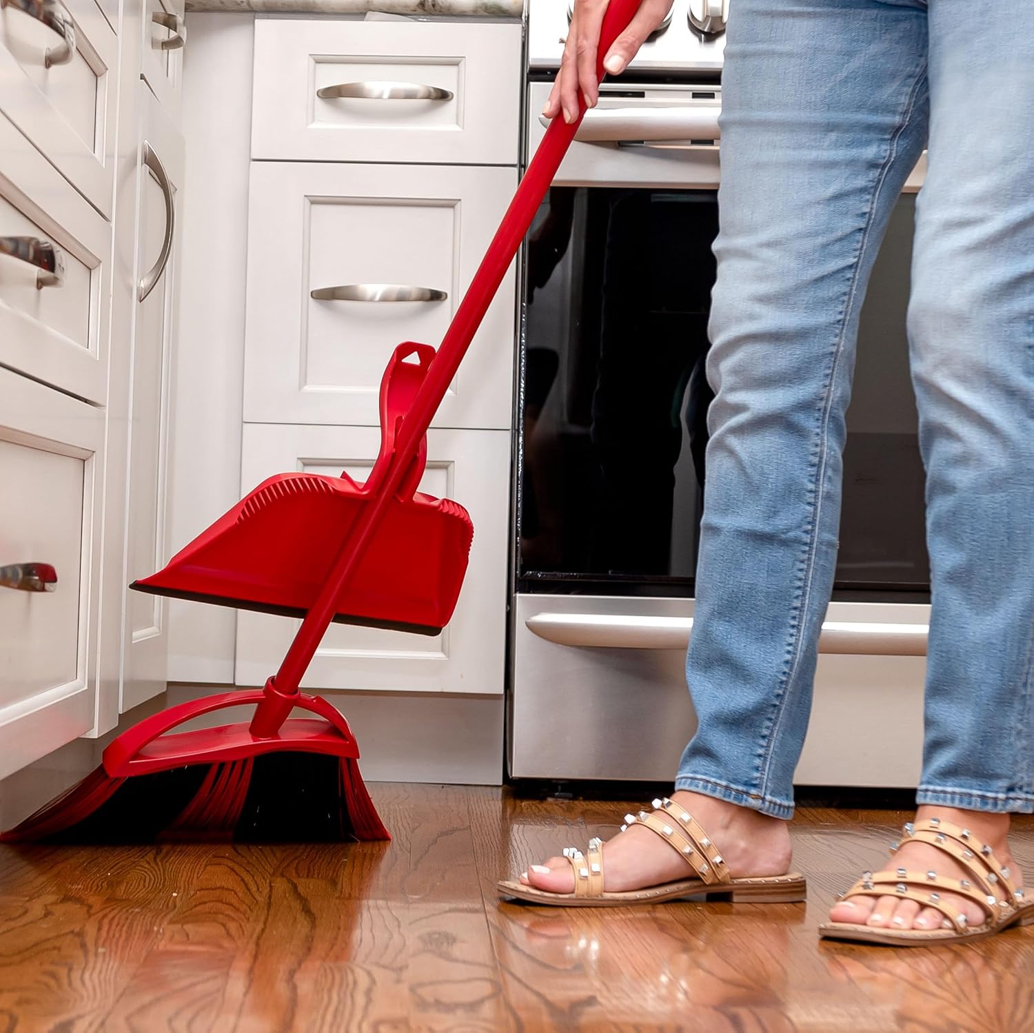 O-Cedar One Sweep Broom - Lightweight Cleaning Tool with Step-On Dustpan | Removes 99% of Dirt