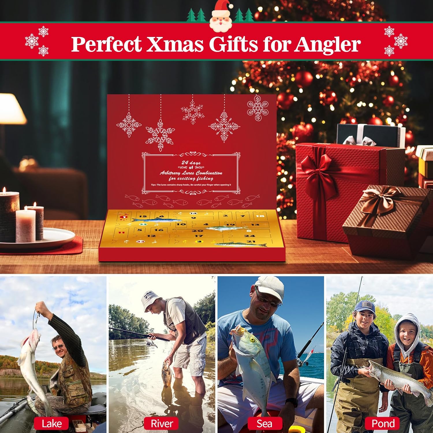 VIB Fishing Advent Calendar 2025 - 24 Days of Exciting Fishing Lures | Perfect Xmas Gift for Men & Boys