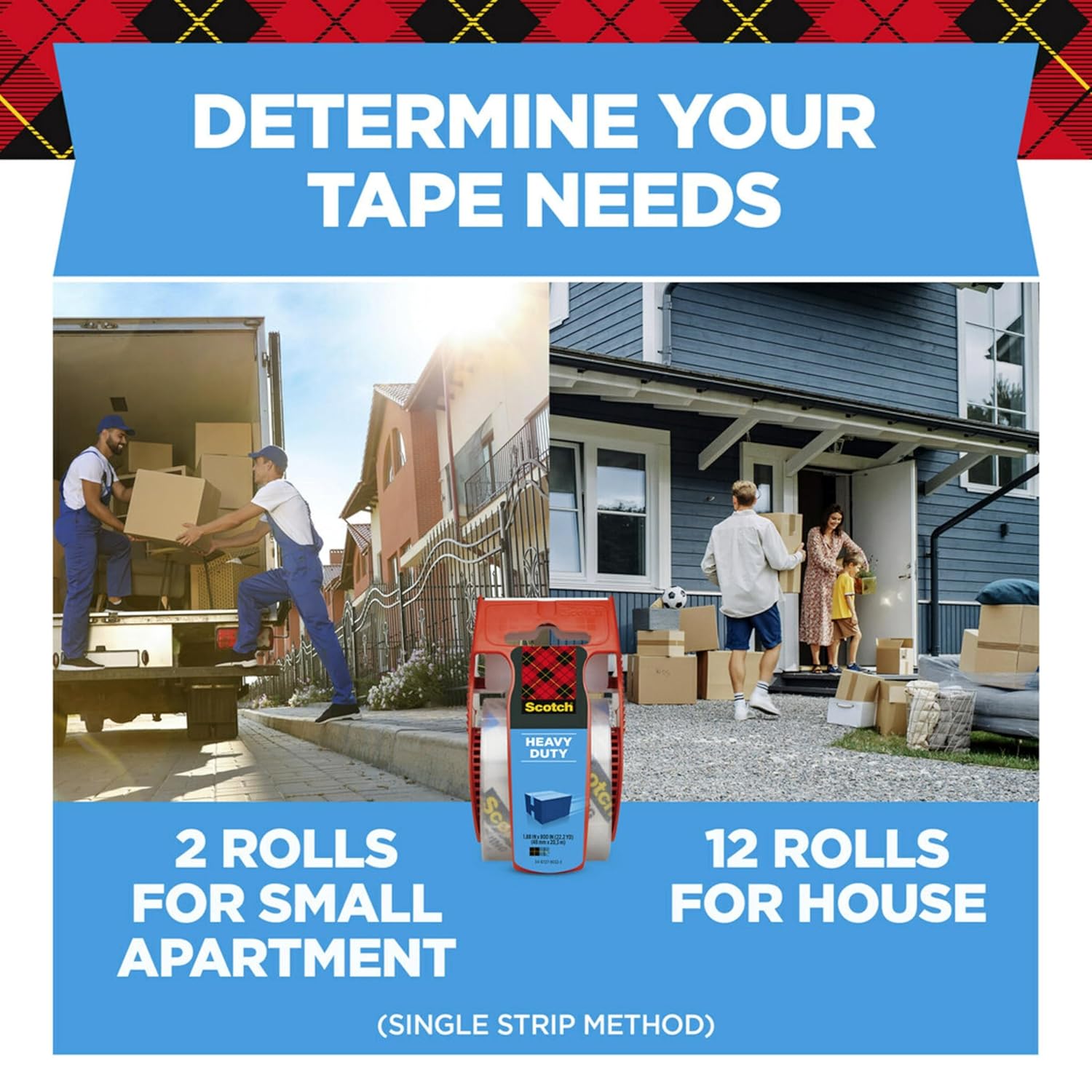 Scotch Heavy Duty Shipping Tape - Clear Packing Solution | 1.88 in. x 27.7 yd. Roll with Dispenser