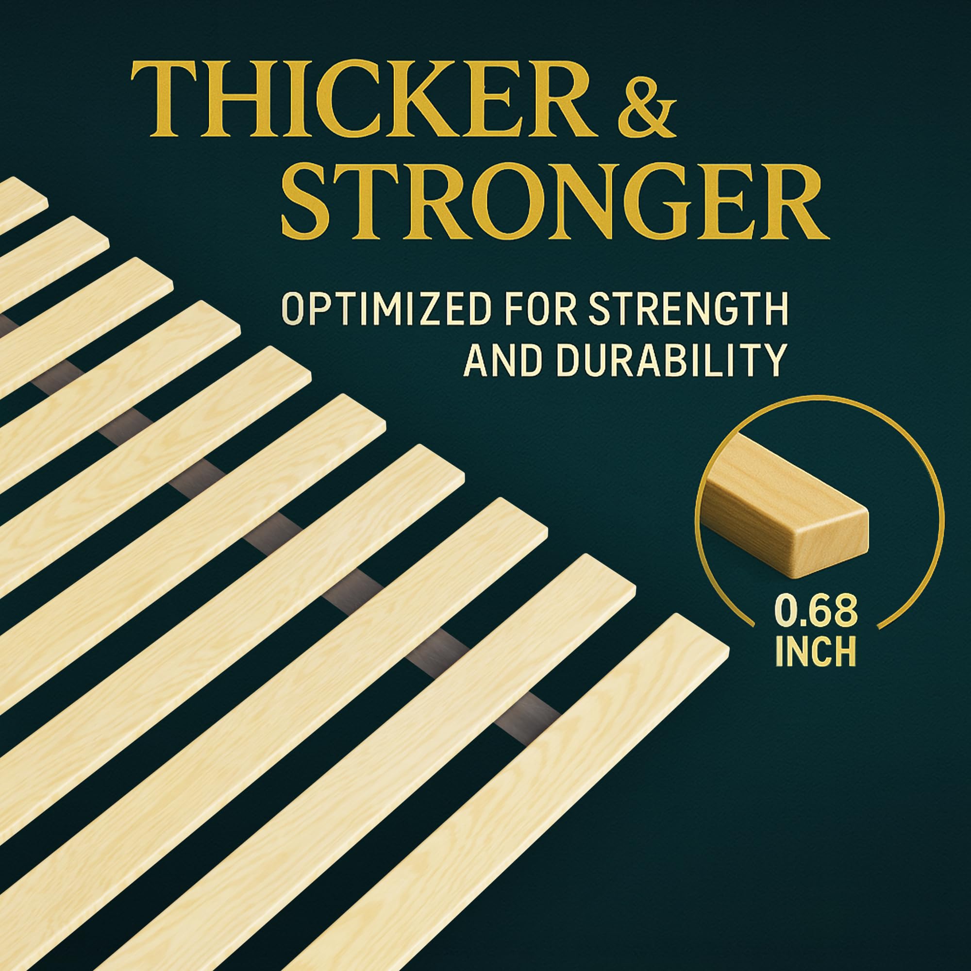 Treaton, 0.68-Inch Horizontal Wooden Bunkie Board/Bed Slats, 72" x 54", Beige