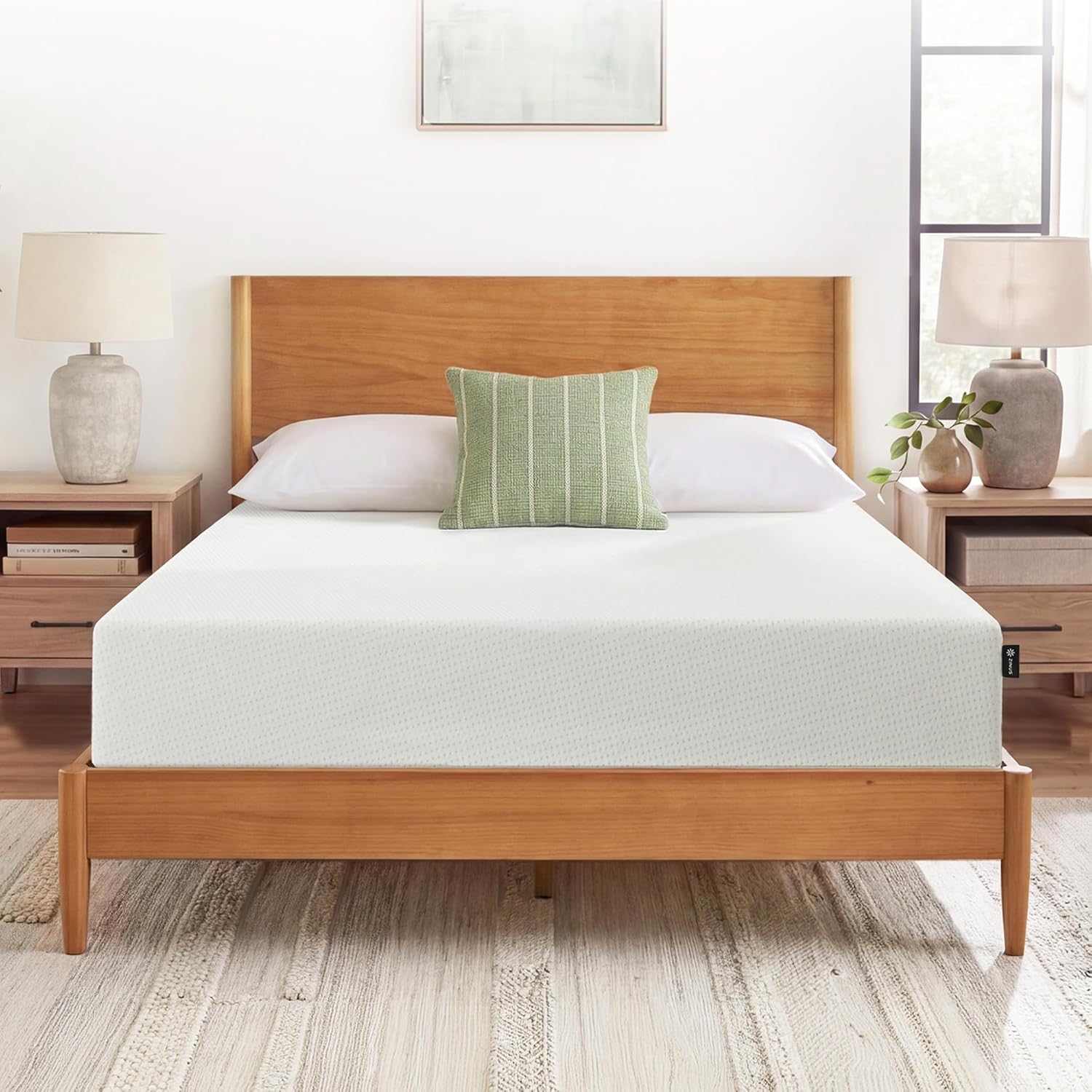Zinus 10-Inch Full Green Tea Memory Foam Mattress - Medium Firm, Fiberglass Free, Zoned Pressure Relief