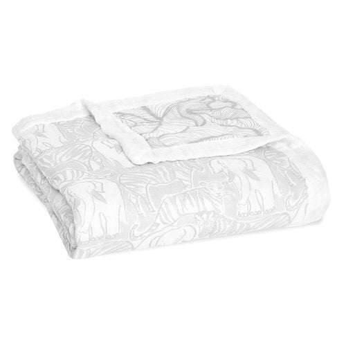 aden + anais Silky Soft Dream Blanket, 100% Viscose Bamboo Muslin Baby Blankets for Girls & Boys, Nursery Crib Blanket, Shower & Registry Gift, Culture Club - Animal Kingdom