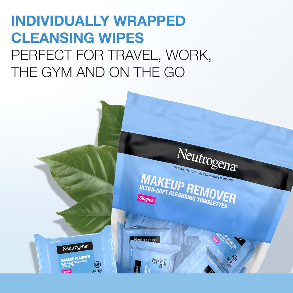 Neutrogena Makeup Remover Wipes - Alcohol-Free Daily Cleansing Towelettes | 20 Count Pack
