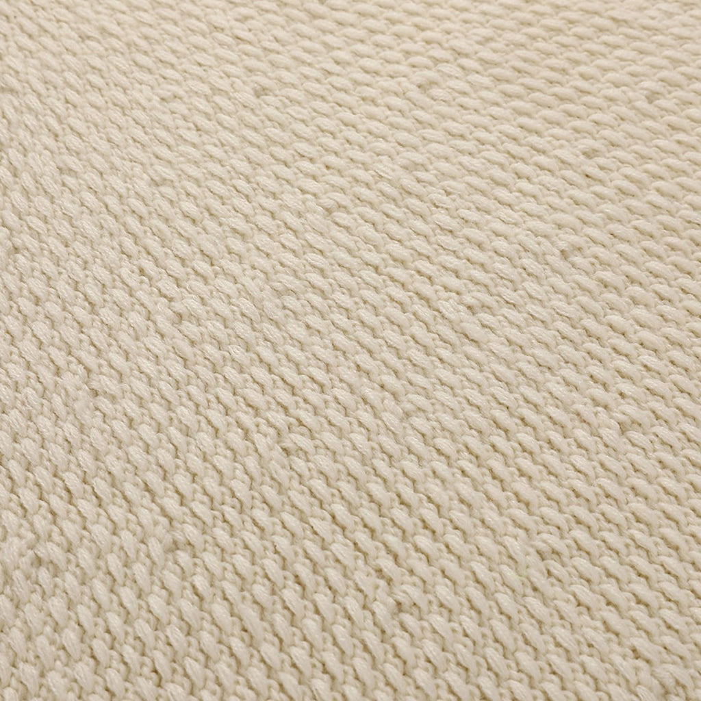 Sattiyrch Knit Christmas Tree Skirt – Classic Cable Knit Tree Base Wrap with Tie Closure – Cozy Holiday Décor for 7–9 ft Christmas Tree (Beige,48in)