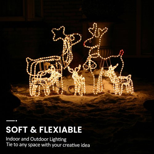 ZLIEC LED Rope Light, 24ft Waterproof Strip Landscape Lighting, Indoor Outdoor Connectable 2700K Warm White 120V Flexible Tube Lights for Home Decor, Garden, Patio, Yard, Holiday Christmas Decoration
