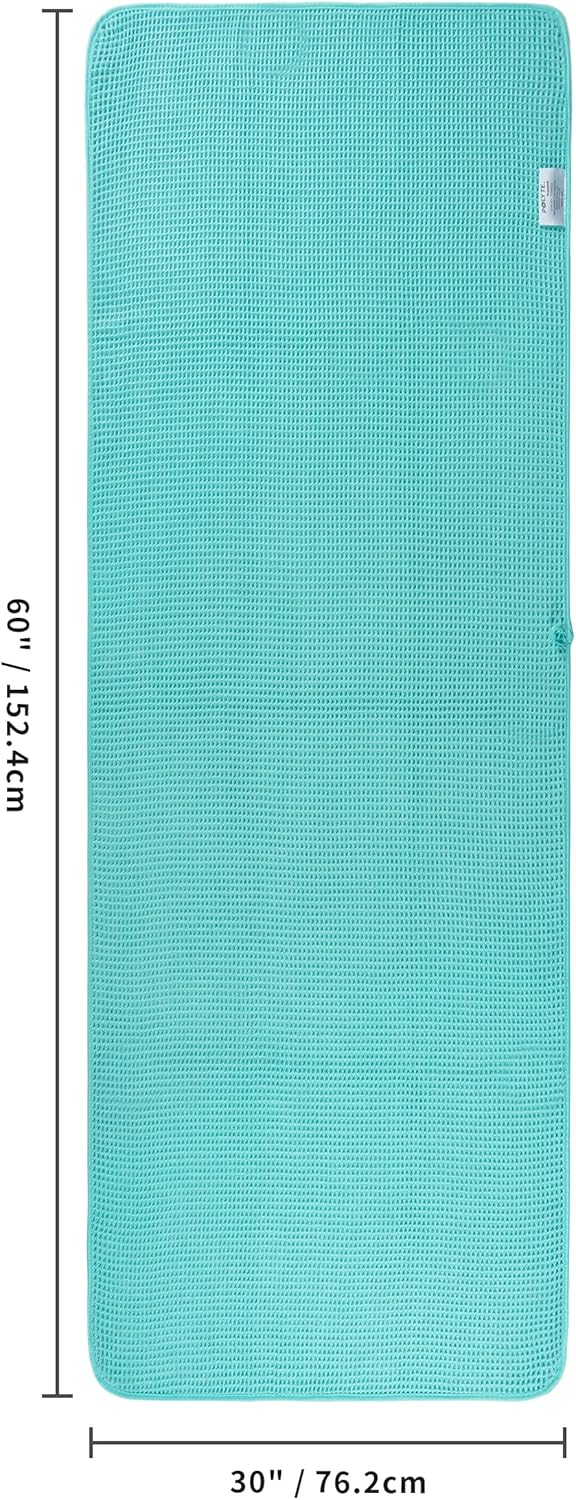 POLYTE Microfiber Oversize Bath Towels - Quick Dry, Lint Free, 60 x 30 in, 4 Pack | Waffle Weave