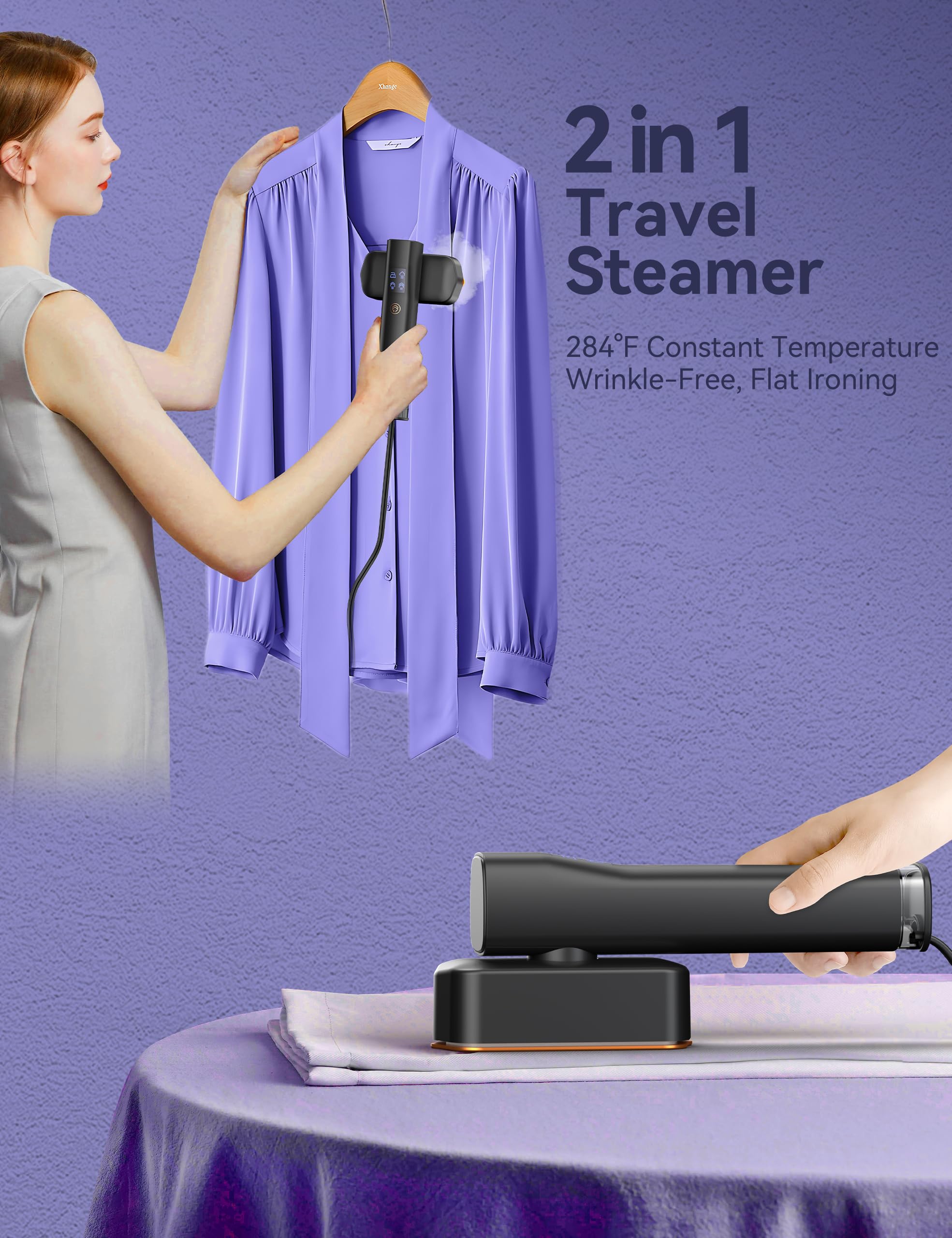 Steamer for Clothes,Sundu Portable 2-in-1 Travel Steamer&Iron,15s Fast Heat-up,100ml Water Tank,Ironing Gloves,25 Min Powerful Continuous Steam,1200W&4 Modes Light Steam Iron for Travel&Home(Gray)