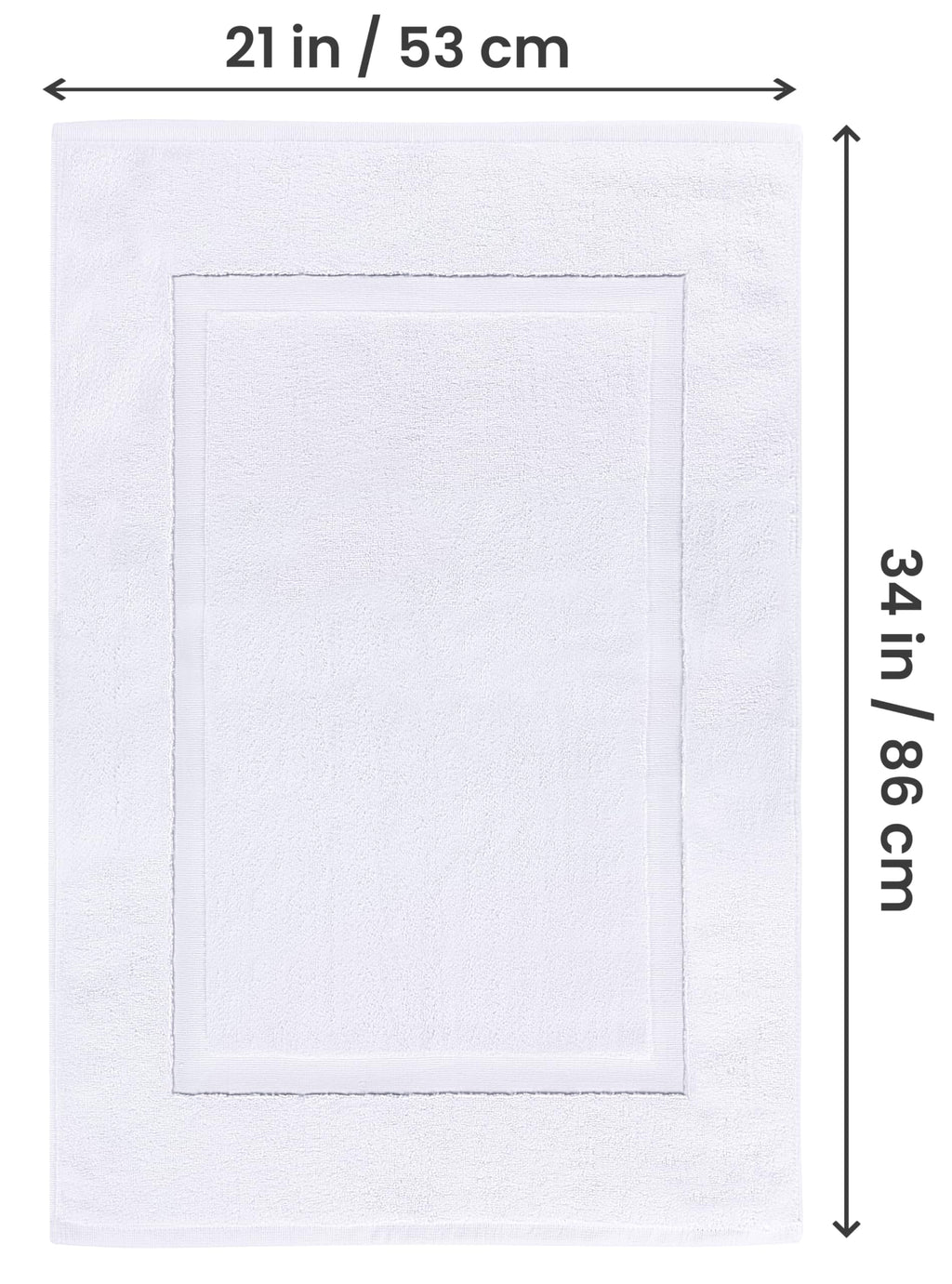 Utopia Towels Cotton Banded Rug, Bath Mats, Not a Bathroom Rug, 21 by 34 Inches, 100% Ring Spun Cotton, Highly Absorbent Shower Bathroom Floor Mat, White, 2 Pack