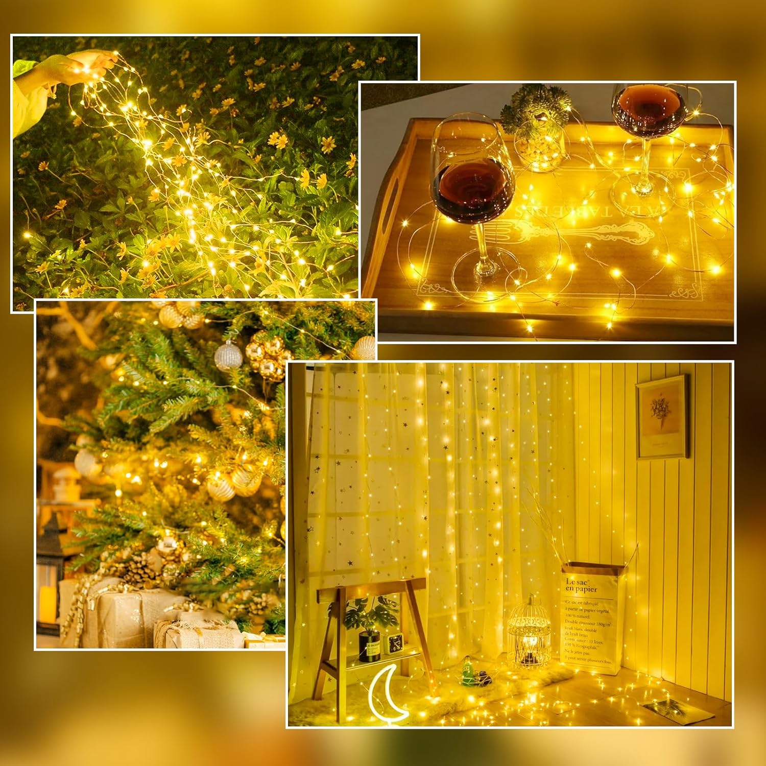 Skiennix 50 LED Fairy Lights - Battery Operated with Remote Control & Timer | 16 FT Warm White Twinkle String Lights for Indoor/Outdoor Décor