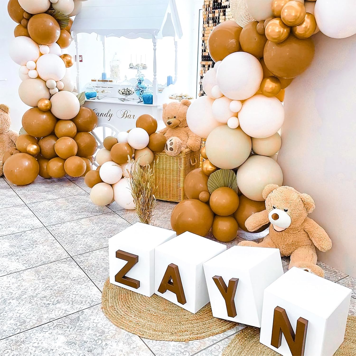 PartyWoo Tan Balloons - 120 Pcs Boho Neutral Latex Balloon Arch Kit for Birthday & Baby Showers | 5-18 Inch